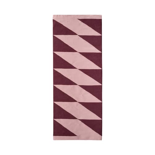 Tapis de couloir Takt rose / 70 x 180 cm - & klevering - Taky / Rose - Laine de Nouvelle-Zélande