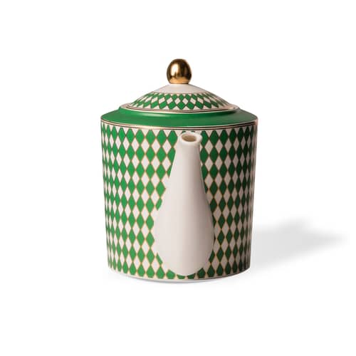 Théière Chess / 1,1 L - Pols Potten - Vert / Or - Porcelaine émaillée