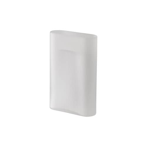 Vase Ridge verre blanc / L 23 x H 35 cm - Muuto - Blanc dépoli - Verre dépoli soufflé bouche