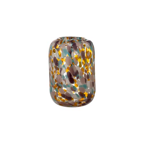 Vidia Vase glass multicoloured / Ø 13 x H 18 cm - Hand-blown glass - Bloomingville - Multicoloured - Mouth blown glass