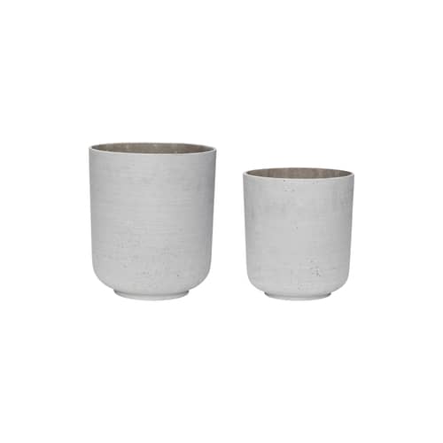 Vaso per fiori Among corian grigio / Set di 2 - HÜBSCH - Grigio - Poliresina, Polvere di pietra