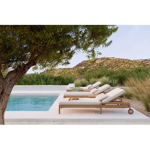 Accessoire / Matelas pour bain de soleil Jack - Ethnicraft - Blanc cassé - Mousse, Tissu polypropylène