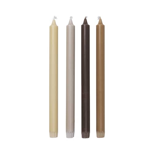 Set de 4 bougies longue Pure - Ferm Living - Tons sourds - Stéarine végétale