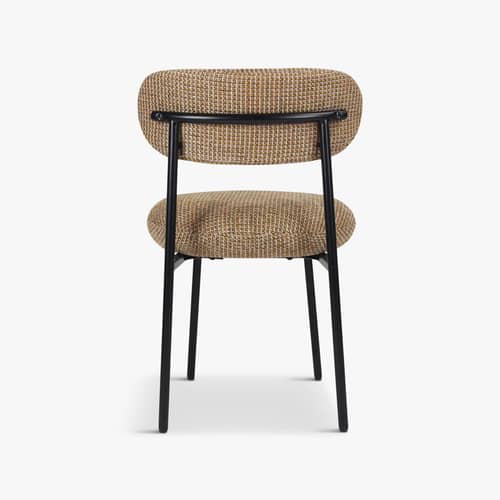 Chaise rembourrée Maia tissu jaune - NV GALLERY - Tweed jaune - Fer, Mousse haute densité, Tissu