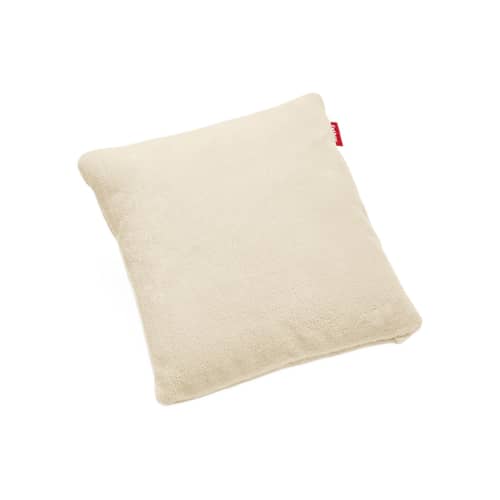 Coussin Square Teddy tissu blanc / Tissu duveteux - 50 x 50 cm - Fatboy - Blanc cassé - Polypropylène, Tissu peluche