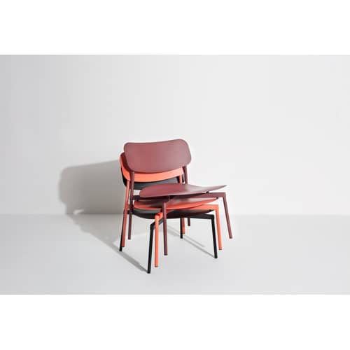Fauteuil bas empilable Fromme métal noir / Aluminium - Petite Friture - Noir - Aluminium