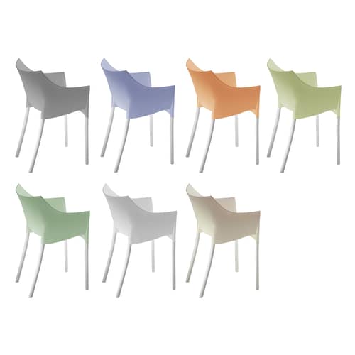 Fauteuil empilable Dr. No plastique blanc / Philippe Starck, 1997 - Kartell - Blanc cire - Aluminium, Polypropylène