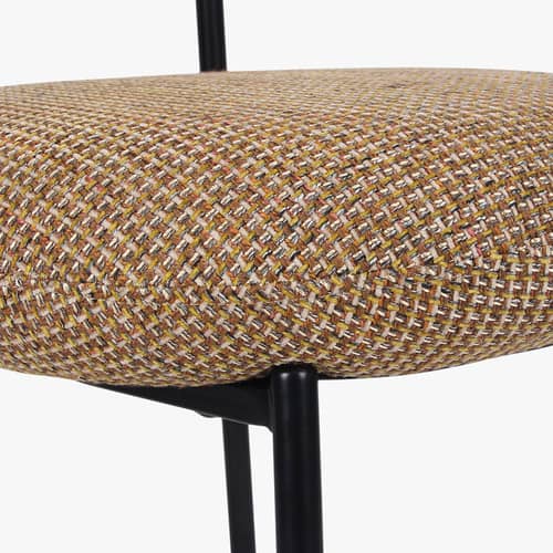Gepolsterter Stuhl Maia textil gelb - NV GALLERY - Gelber Tweed - Eisen, Gewebe, High Density-Schaum