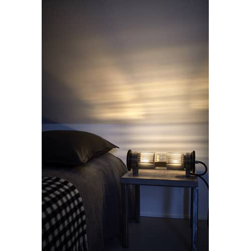 In The Tube 100-350 Outdoor wall light glass metal L 37 cm - DCW éditions - Silver / Silver mesh - Borosilicated glass, Stainless steel