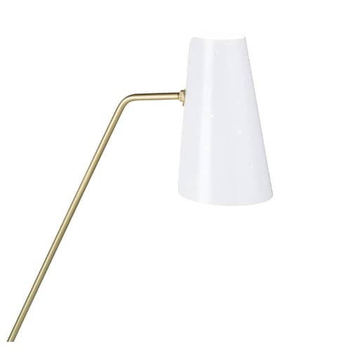 Lampadaire G21 Perforé métal blanc / Orientable - Réédition 1951, Pierre Guariche - SAMMODE STUDIO - Blanc perforé - Aluminium, Laiton, Métal