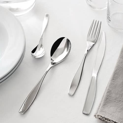 Ménagère Duna métal / 24 couverts - 6 personnes - Alessi - Acier poli - Acier inoxydable