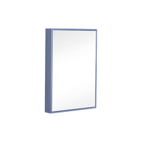 Miroir mural Shine Small métal bleu / 21 x 30 cm - HÜBSCH - 21 x 30 cm / Bleu - Fer, Verre