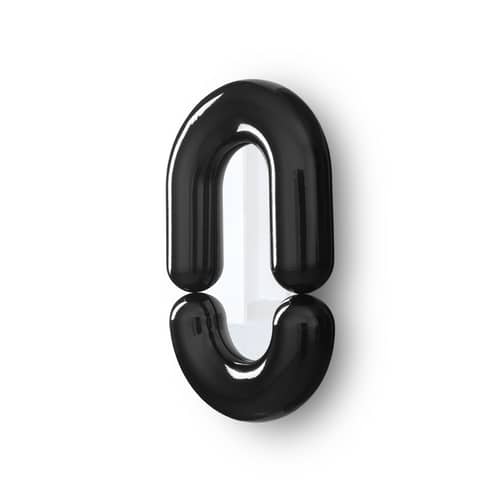 Miroir mural Zodiac Bumper Medium céramique noir /  L 55 x H 90 cm - Jean-Baptiste Fastrez, 2020 - Moustache - Noir - Céramique, Verre