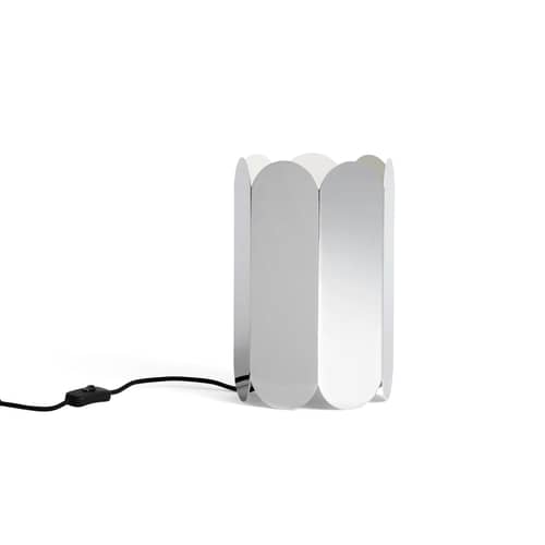 Paralume Arcs argento metallo / Acciaio - Ø 20 x H 30 cm / Senza sistema di elettrificazione - Hay - Specchio - Acciaio