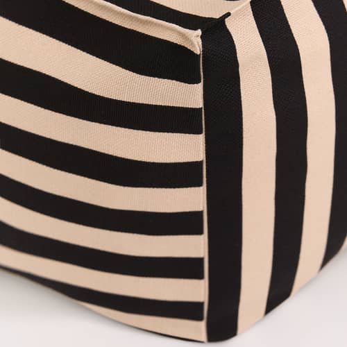 Pouf Otto tissu noir / Repose-pieds - 55 x 55 cm - NOBODINOZ - Noir & sable - Coton biologique, Polystyrène expansé