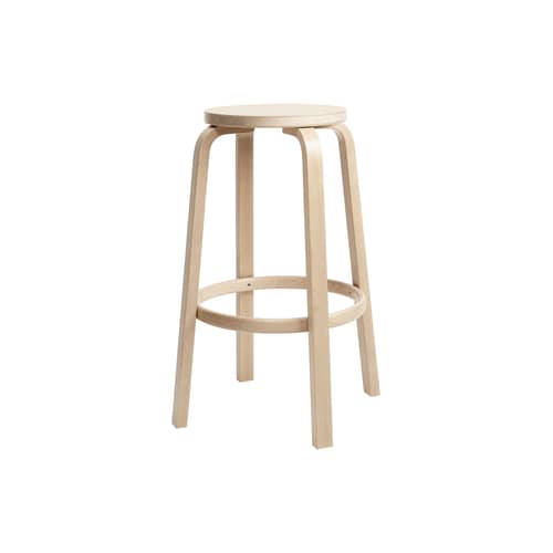 Sgabello alto 64 legno naturale / H 75 cm - Alvar Aalto, 1935 - ARTEK - H 75 cm / Betulla - Betulla lamellare, Compensato di betulla