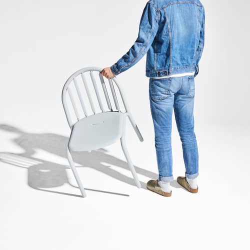 Fred\'s Stacking chair metal grey - Fatboy - Light grey - Aluminium