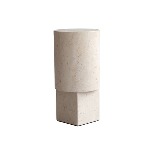 Table d\'appoint Column / Ø 25 x H 50 cm - Pierre naturelle - 101 COPENHAGEN - Beige (pierre Limestone) - Pierre