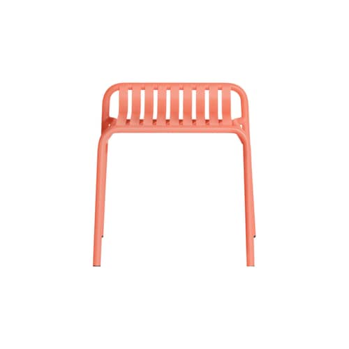 Tabouret empilable Week-end métal orange / Aluminium - Petite Friture - Corail - Aluminium