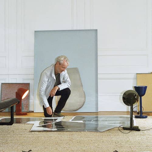 Tischleuchte Céramique Down keramik blau / Ronan Bouroullec - Handgefertigt - Flos - Marineblau - Keramik