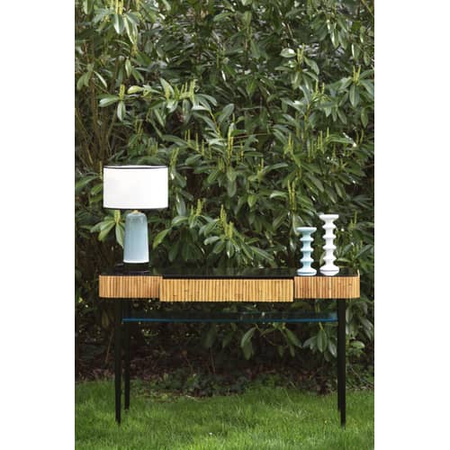 Tischleuchte Sicilia Small keramik grün / H 49 cm - Keramik - Maison Sarah Lavoine - Lindenspross - Baumwolle, Keramik