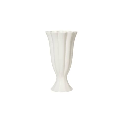 Heli Large Vase ceramic white / Ø 17 x H 30 cm - BROSTE COPENHAGEN - H 30 cm / Cream - Enamelled sandstone