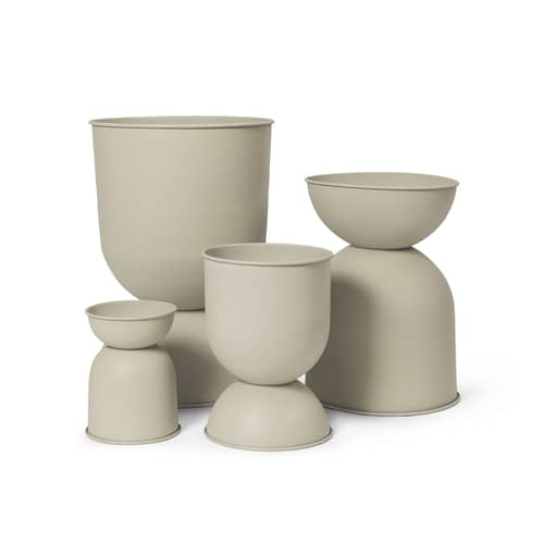 Vaso per fiori Hourglass Extra Small metallo beige / Ø 21 x H 30 cm - Ferm Living - Cachemire Beige - Ferro