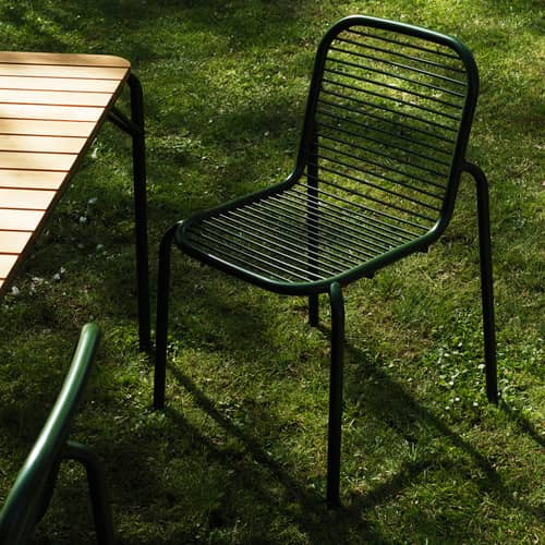 Chaise empilable Vig métal vert - Normann Copenhagen - Vert foncé - Acier thermolaqué
