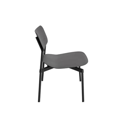 Fauteuil bas empilable Fromme métal noir / Aluminium - Petite Friture - Noir - Aluminium