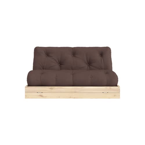 Canapé convertible Flip / L 145 cm - 3 positions - KARUP DESIGN - Marron 715 / Pin - Fibres recyclées mélangées, Mousse, Pin massif certifié FSC, Tissu