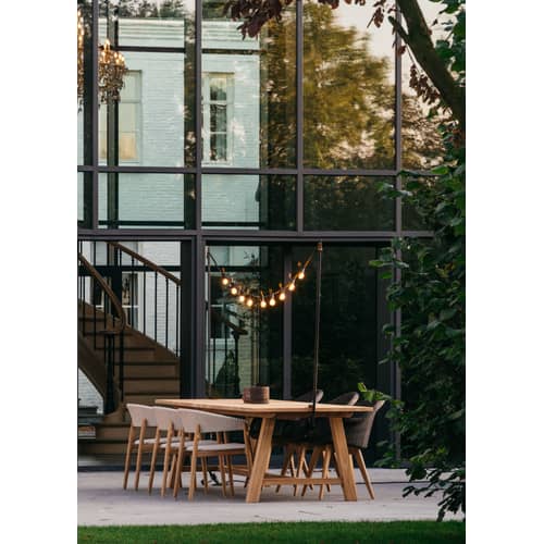 Ghirlanda luminosa per l\'esterno Light My Table materiale plastico nero / Con ancoraggi per il piano del tavolo - Vincent Sheppard - nero - Acciaio termolaccato, Neoprene, Pelle