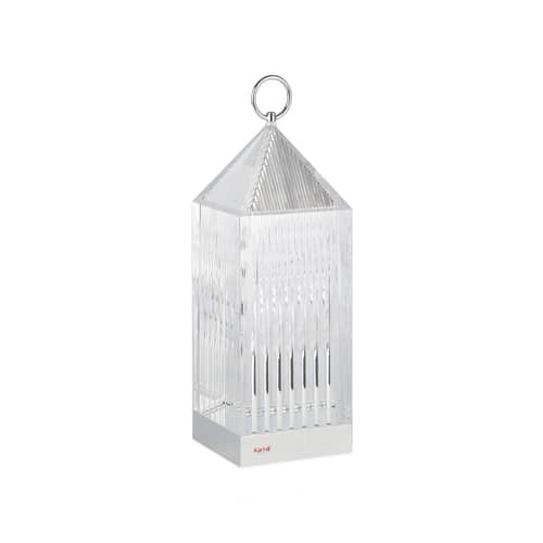 Lampe extérieur sans fil rechageable Lantern LED transparent / Fabio Novembre, 2017 - Recyclé - Kartell - Cristal - PMMA recyclé