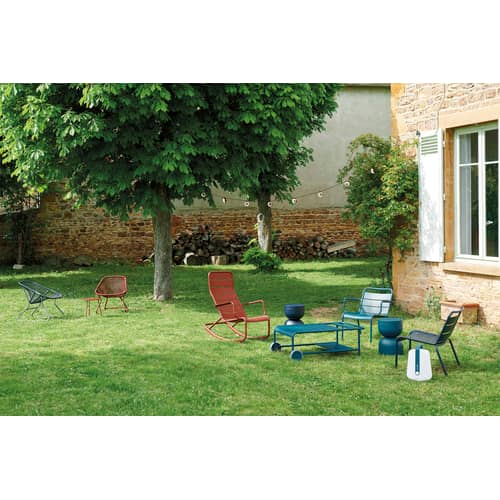 Rocking chair Luxembourg / Aluminium - Fermob - Cerise noire - Aluminium laqué
