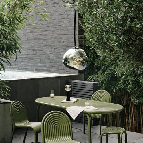 Schnurlosleuchte Melt LED Large plastikmaterial silber / Ø 50 cm - zum Stellen oder Hängen - Tom Dixon - Silber - Geblasenes Polycarbonat