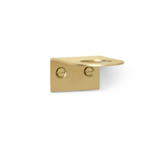 Support mural Basho or métal / Pour distributeur de savon liquide - Ferm Living - Laiton - Laiton