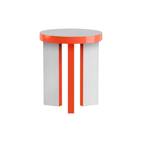 Table d\'appoint Slice me nice  orange / Ø 40 x H 49 cm - Zanotta - Ø 40 x H 49 cm / Orange & argent - MDF revêtus de stratifié Fenix®