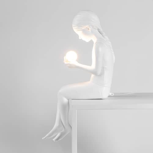 Inner Glow Mini Girl Table lamp plastic material white / 23.2 x 13.5 x H 49.5 cm - Seletti - Girl - Glass, Resin