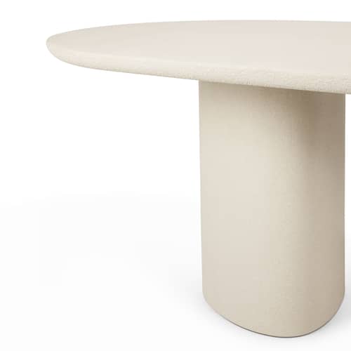 Table ovale Elements / 240 x 100 cm - 10 personnes / Microciment - Ethnicraft - Blanc cassé - Microciment verni
