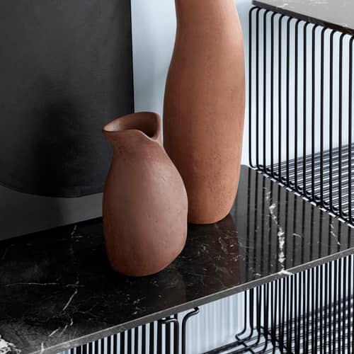 Accessoire  marbre / Plateau supérieur pour Panton Wire Extended - L 70 x P 25.7 cm - MONTANA - Marbre noir - Marbre