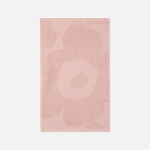 Asciugamano Unikko tessuto rosa / 32 x 50 cm - Marimekko - Unikko / Rosa - Spugna di cotone