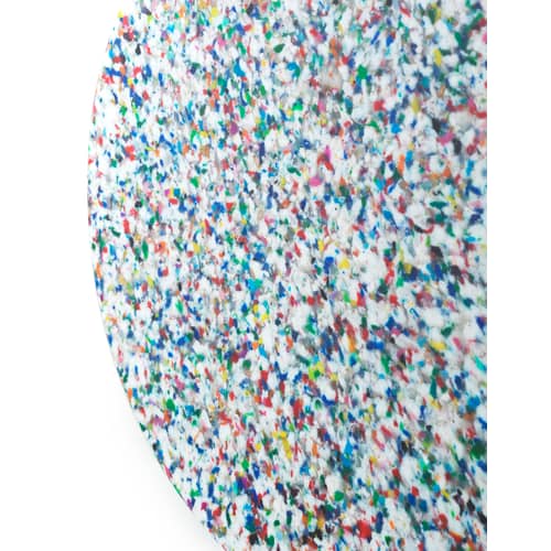 Tabouret Bit / Table d\'appoint - Plastique 100% recyclé / Ø 36 cm - Normann Copenhagen - Blanc / Multicolore - Polyéthylène recyclé