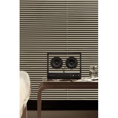 Small Bluetooth speaker glass black Transparent / W 26 x H 20 cm - Soak glass - Transparent Speaker - Black / Transparent - Aluminium, Soak glass