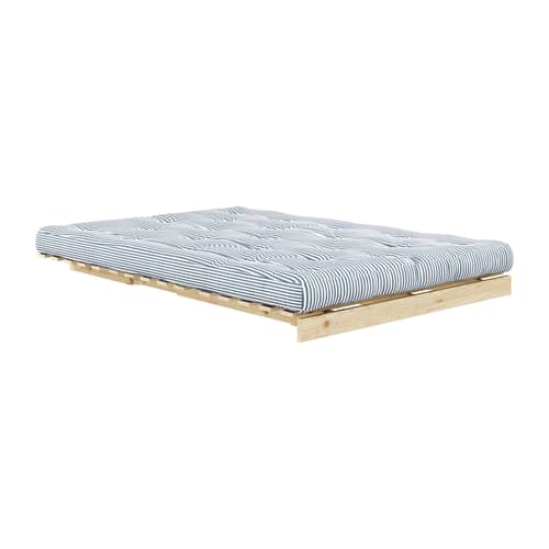 Canapé convertible Roots / L 140 cm - 3 positions / Structure pin clair - KARUP DESIGN - Rayé bleu 611 / Pin clair - Fibres recyclées mélangées, Mousse, Pin massif certifié FSC, Tissu