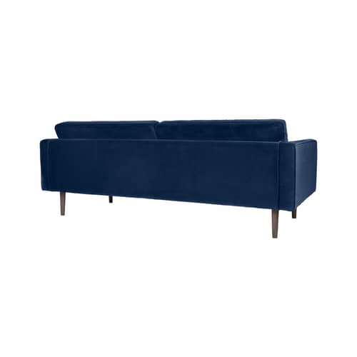 Canapé droit Wind tissu bleu / L 200 cm - Velours - BROSTE COPENHAGEN - Bleu foncé - Aggloméré, Chêne huilé teinté, Mousse, Velours polyester