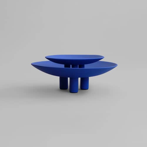 Centre de table Duck Mini céramique bleu / Ø 30 x H 9,2 cm - 101 COPENHAGEN - Bleu Marrakech - Céramique