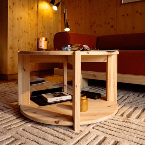 Couchtisch Tuck holz natur / Niedriges Tablett – Ø 70 cm - KARUP - Niedriges Tablett - FSC-zertifiziertes Massivholz Kiefer