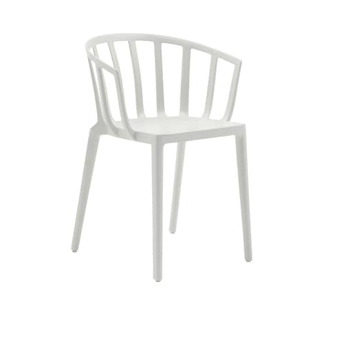 Fauteuil empilable Venice plastique blanc - Kartell - Blanc mat - Technopolymère thermoplastique recyclé