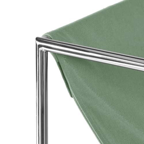 Fauteuil Solo Outdoor - valerie objects - Vert / Structure acier poli - Acier inoxydable, Tissu outdoor