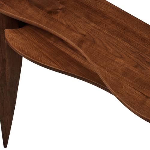 Konsole Feve holz braun / B 100 x T 36 x H 85 cm - Ferm Living - Nussbaum - Nussbaum massiv FSC