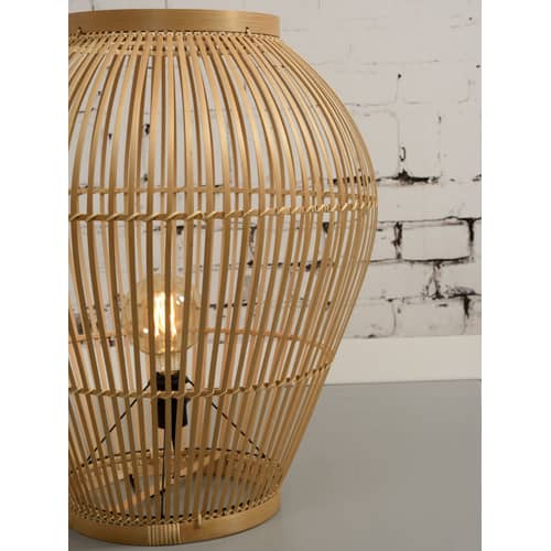 Lampe à poser Tuvalu Large fibre végétale beige bois naturel / Bambou - H 70 cm / Seconde vie - GOOD&MOJO - H 70 cm / Naturel - Bambou